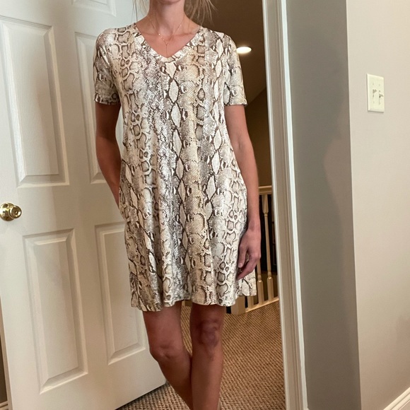 Entro Snake Print Dress and Soft Pink Top - Picture 3 of 15